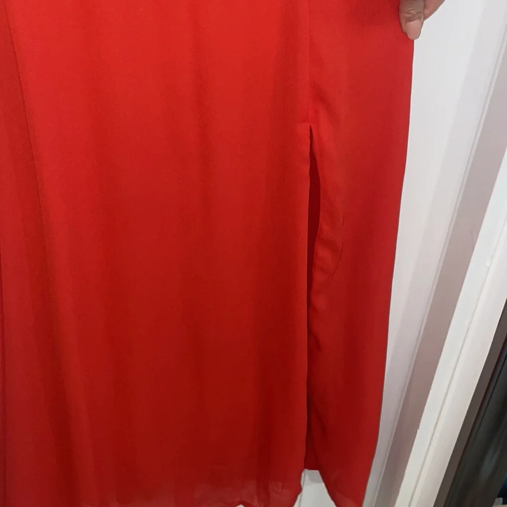 Abercrombie and Fitch Red Tie Strap Dress Size Small Tall